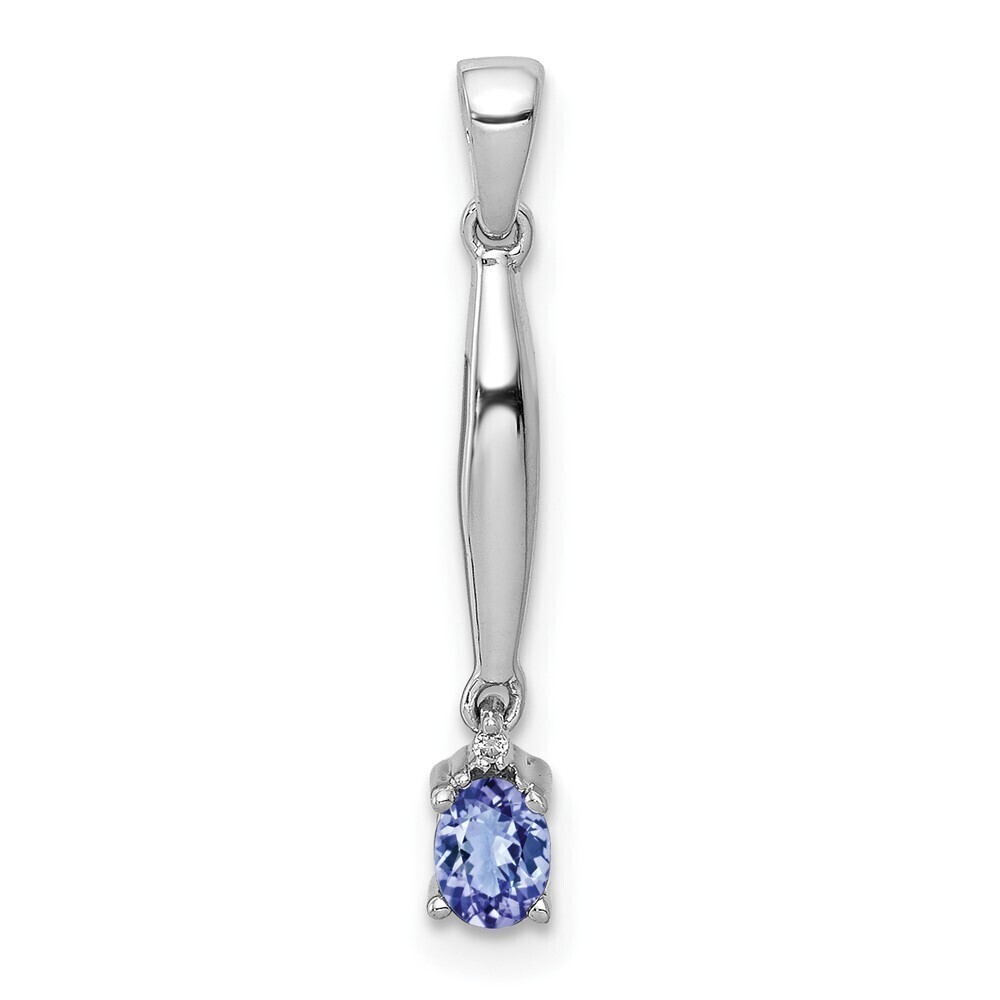 Kazi Luxury 14k White Gold Diamond and .20 Tanzanite Pendant